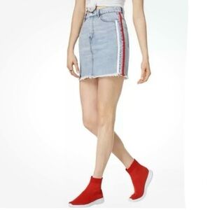 Kendall & Kylie side stripe denim mini